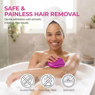Crystal Glass Hair Remover - Painless Exfoliating Hair Removal Tool, Blade-Free & Chemical-Free