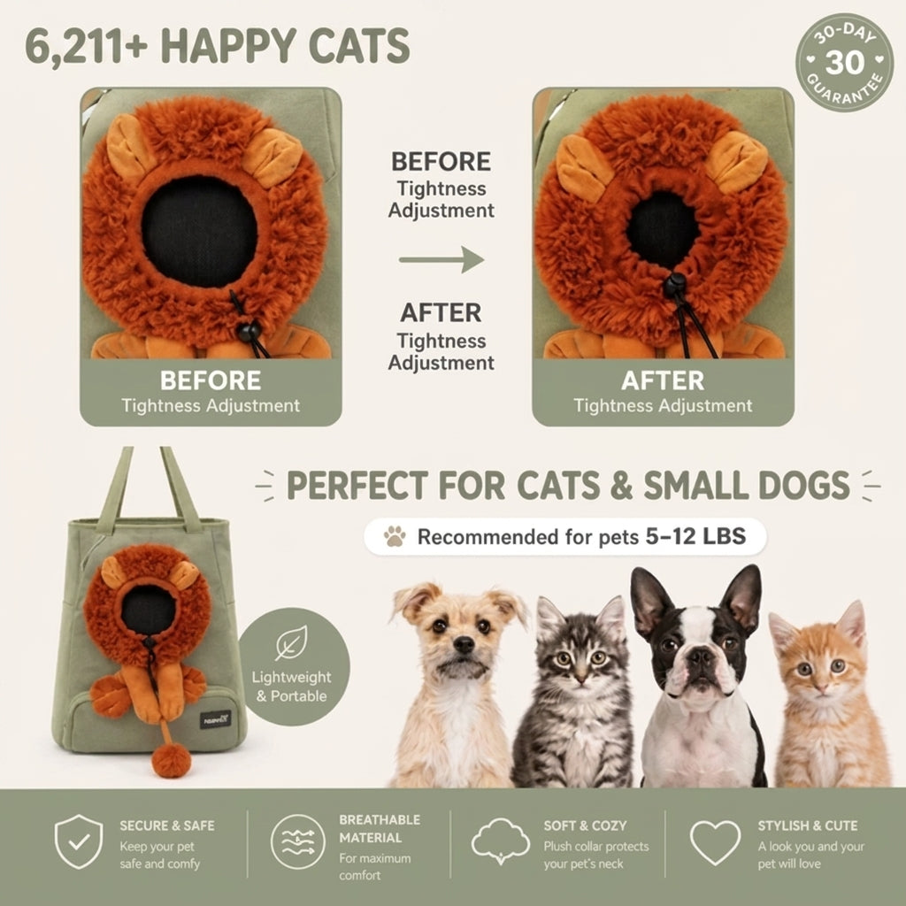 Lion Shaped Cat Carrier Bag