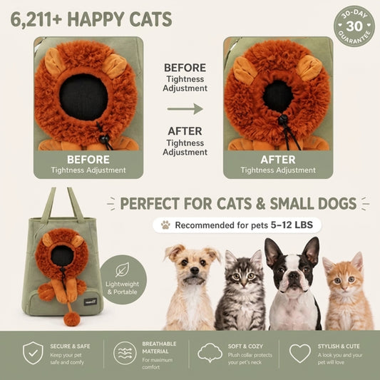Lion Shaped Cat Carrier Bag