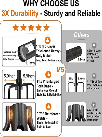 Heavy-Duty Metal String Light Poles for Outdoor Use